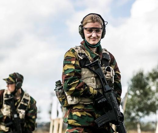 Belgian Crown Princess Elisabeth takes part in a military initiation training at Elsenborn Belgian army camp. Belgian Royal Palace/Bas Bogaerts/Handout via REUTERS